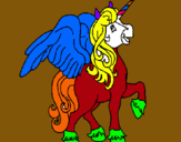 Dibuix Unicorn amb ales pintat per saray