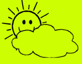 Dibuix Sol i núvol pintat per .3ç; ;m,/