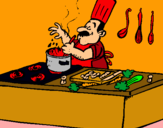Dibuix Cuiner en la cuina pintat per Burrito