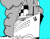 Dibuix Vaixell de vapor pintat per josep