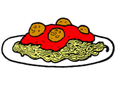 Dibuix Espaguetis amb carn pintat per ivan