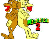 Dibuix Madagascar 2 Manson i Phil 2 pintat per julia