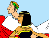 Dibuix Cèsar i Cleòpatra pintat per seeergi