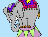 Dibuix Elefant actuant pintat per julia artigau