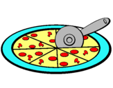 Dibuix Pizza pintat per claudia  piñol