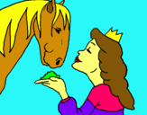 Dibuix Princesa i cavall pintat per julia