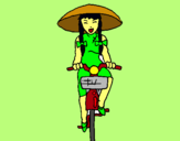 Dibuix Xina amb bicicleta pintat per Lara