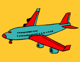 Dibuix Avió de passatgers  pintat per DINOCO 5