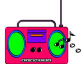 Dibuix Radio cassette 2 pintat per mar