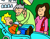 Dibuix Nen en el dentista pintat per VADIC