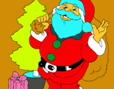 Dibuix Santa Claus i un arbre de nadal  pintat per pelaia