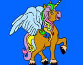 Dibuix Unicorn amb ales pintat per aina     garcia