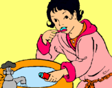 Dibuix Nen rentant-se les dents pintat per ETNA