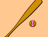 Dibuix Bat i bola de beisbol pintat per alex