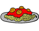 Dibuix Espaguetis amb carn pintat per ginevra