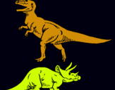 Dibuix Triceratops i tiranosaurios rex  pintat per josep nuñez de arenas