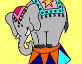 Dibuix Elefant actuant pintat per ETNA