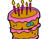 Dibuix Pastís d'aniversari 2 pintat per Felicitats Marina !!!!!
