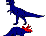 Dibuix Triceratops i tiranosaurios rex  pintat per DINOCO 5
