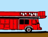 Dibuix Camió de bombers amb escala  pintat per ricard