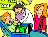 Dibuix Nen en el dentista pintat per ETNA