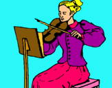 Dibuix Dama violinista pintat per laia fernandez peramamrch