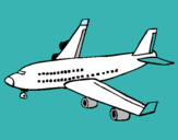 Dibuix Avió de passatgers  pintat per jan
