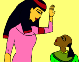 Dibuix Mare i fill egipcis pintat per ETNA