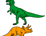 Dibuix Triceratops i tiranosaurios rex  pintat per damian