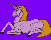 Dibuix Unicorn assentat pintat per aina     garcia