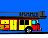 Dibuix Camió de bombers amb escala  pintat per 2w2