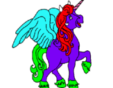 Dibuix Unicorn amb ales pintat per miriam
