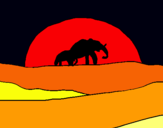 Dibuix Elefant en l'alba pintat per lucia garcia