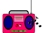 Dibuix Radio cassette 2 pintat per MARINEL