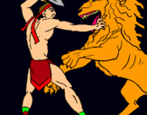Dibuix Gladiador contra lleó pintat per sergi 14