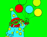 Dibuix Pallasso amb globus pintat per bori i karl