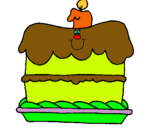 Dibuix Pastís d'aniversari pintat per anna  cabre  anguera