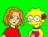 Dibuix Sakura i Lisa pintat per didac1