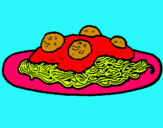 Dibuix Espaguetis amb carn pintat per cristinaboneta