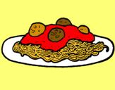 Dibuix Espaguetis amb carn pintat per MARTINA M