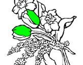 Dibuix Ram de flors pintat per anna