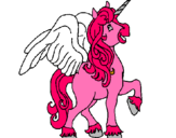 Dibuix Unicorn amb ales pintat per barbar del valle romero