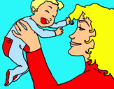 Dibuix Mare amb la seva nadó pintat per MartinaM P4