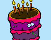 Dibuix Pastís d'aniversari 2 pintat per aniversari!!!!