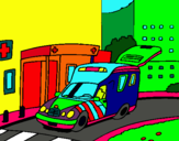 Dibuix Ambulància en l'hospital  pintat per MARTÍ FORCH