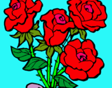 Dibuix Ram de roses pintat per IRIS