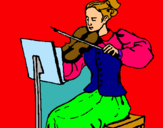 Dibuix Dama violinista pintat per marc fradera