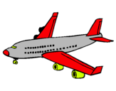 Dibuix Avió de passatgers  pintat per toni