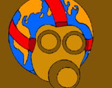 Dibuix Terra amb màscara de gas pintat per Sam10