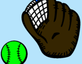Dibuix Guant i bola de beisbol pintat per pol gonzalez